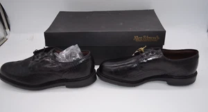 Rare  Mens ALLEN EDMONDS haskell black gator print golf shoes Sz 9.5 D 1711 NIB - Picture 1 of 8