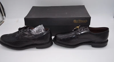 Rare  Mens ALLEN EDMONDS haskell black gator print golf shoes Sz 9.5 D 1711 NIB - Image 1 of 4
