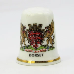 SAMMLERSTÜCK BONE CHINA FINGERHUT "DORSET" WAPPEN - Bild 1 von 3