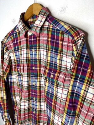 Polo Ralph Lauren Medium Tartan Plaid Shirt Patchwork RRL Western Cowboy Indian - Image 1 of 4