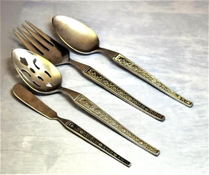 4 Serving Pieces Cordoba Riviera Spoons Fork Butter Knife STAINLESS STEEL MCM - Picture 1 of 3
