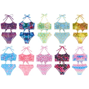 Kids Girl's Vest With Bottoms Set UPF 50+ Tank Top And Underwear Sleeveless - Picture 1 of 69