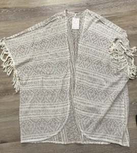 Free People Print Ivory & Rose Gold Open Front Kimono M/L NWT Rare 2014!! - Picture 1 of 10