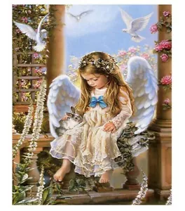 Paint By Numbers Adults Angel Rabbit DIY Painting Kit 40x50CM Canvas - Picture 1 of 10