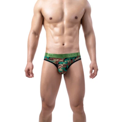 Mens Camouflage Jock Strap Breathable Underwear Pouch Briefs Underpants Thong - Image 1 of 4