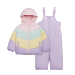 New Carter's Girl's 2-Piece Bib Snowsuit Sizes 7/8 10/12 Rainbow NWT - Picture 1 of 6