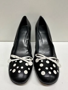 STUART WEITZMAN women size 7.5 M heels pumps leather polka dot shoes 5W630481 - Picture 1 of 12