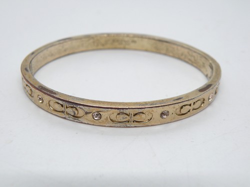 Bracciale Donna Vintage Coach Firmato Classico Logo C Cristallo Tono Oro