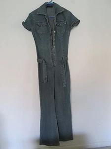 Women's Baby Phat Stretch Blue Jean Jumpsuit Pant Suit Jumper w/Belt Size Medium - Picture 1 of 7
