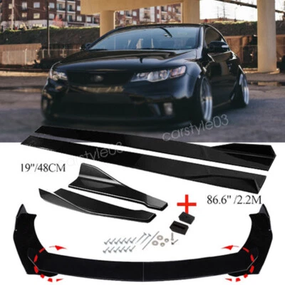 For KIA Forte Koup Front Bumper Lip Splitter Side Skirts Rear Lip Gloss Black - Image 1 of 4