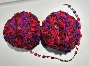 LOT of 2 Purple Red Ladder Ball Mill Ends bedazzle embellishment 1.8oz each - Bild 1 von 2