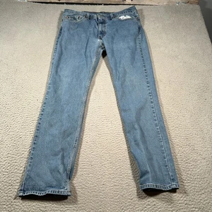 Levi's Jeans Mens 35x28.5 Blue Denim Cotton Low Stretch Zip Fly Straight Leg - Picture 1 of 10