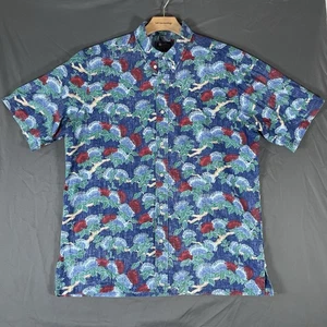 Reyn Spooner Hawaiian Shirt Men's Large Short Sleeve Floral Multicolor Aloha - Picture 1 of 6