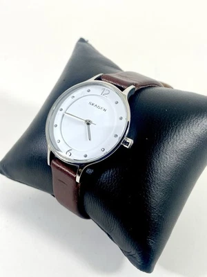 Skagen Anita SKW2399 Women's Brown Leather Analog Silver Dial Wrist Watch JNA538 - Image 1 of 4