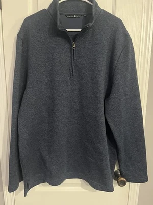 Beverly Hills Polo Club 1/4 Zip Dark Blue Thick Pull Over Sweater XL Foto 1 de 4