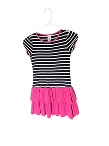 Gymboree Dress Girl’s Size 7 Pink Blue Stripes Tiered Soft Comfortable - Picture 1 of 5