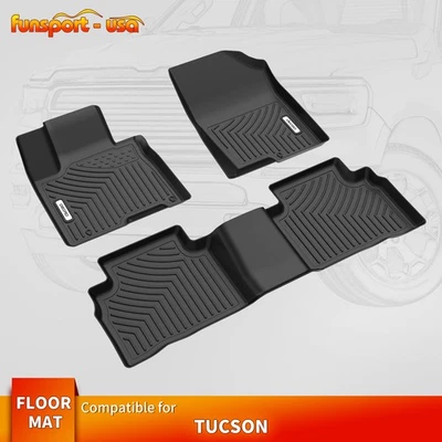 Car Floor Mats TPE Rubber Liners For 2022-2025 Hyundai Tucson Carpet All Weather - Изображение 1 из 4