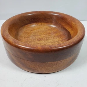 Wood Hand Turned Round Bowl 9x3 Inch - Picture 1 of 5