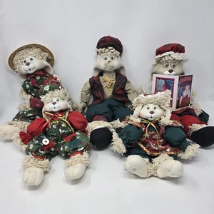 Vintage House of Lloyd Weihnachtshasen 5er Set Porzellan Gesicht 1993-97 Holiday - Bild 1 von 23
