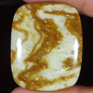 49.25 Cts Natural Painting Jasper Cushion Cabochon Gemstone 26x32x5 mm OT257 - Picture 1 of 6