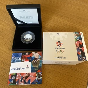 Team GB Tokyo Olympics 2020 Silver Proof with Colour 50p & Boxed & COA (27011) - Picture 1 of 11