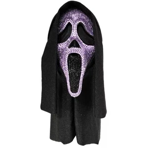 01847672 Spirit Halloween Ghost Face Purple Bling Mask  CHILD ONE SIZE - Picture 1 of 2