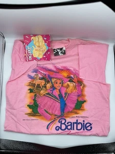 Vintage Barbie Girls Large T-Shirt 1990 Michael Scott Fashions Western NWT NOS - Picture 1 of 6