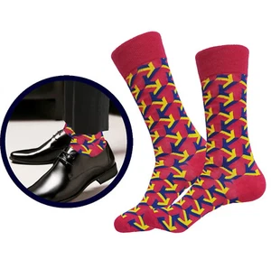 One Pair Novelty Socks size 10-13 Cotton PINK Formal Casual Socks ARROWS Design - Picture 1 of 4