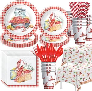 Xigejob Crawfish Boil Party Supplies - Lobster Boil Party Decorations Tableware, - Picture 1 of 12