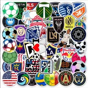 50pcs Waterproof Vinyl Stickers MLS Teams LOGO Soccer Luggage Phone Laptop Car - Picture 1 of 6