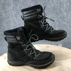 Caterpillar Boots Womens 9 Wide Ankle Winter Casual Black Leather Lace Up Round - Picture 1 of 18