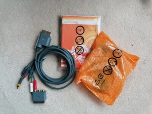 XBOX 360 HD AV SCART CABLE LEAD / HEADSET / MANUAL / ACCESSORIES - Picture 1 of 1