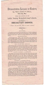 Janet McKenzie Hill Cooking Broadside Breakfast Dishes 1800's - Bild 1 von 1