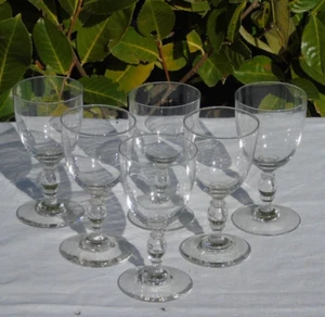 Service de 6 verres en cristal soufflé circa 1900 Haut 12 cm - Picture 1 of 3
