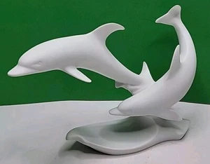 Vintage 1970 German Kaiser Double Dolphin Bisque Porcelain Figure - 401 - Picture 1 of 10