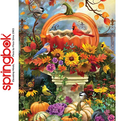 BOUNTIFUL BIRD FEEDER 1000pc SPRINGBOK Jigsaw Puzzle Random Cut Deluxe 11254 - Image 1 of 4