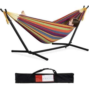 9 ft. 2-Person Heavy Duty Double Hammock with Space Saving Steel Stand, 450 lbs. - Picture 1 of 7