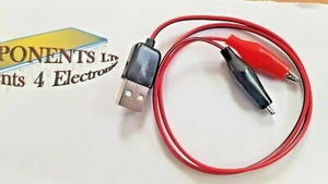 Krokodil Prüfklemmen Klemme auf USB Stecker 60cm Netzteil Kabel (901C) - Bild 1 von 1