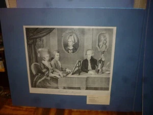Vintage 24" x 20" Lithographie/Druck der Familie Mozart 1780 mit Provenienz! - Bild 1 von 4