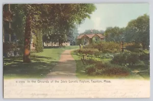 Postcard Massachusetts Taunton State Lunatic Asylum Mental Hospital Antique 1908 - Picture 1 of 2