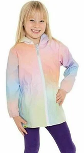 NEW! Western Chief Ombre Rainbow Iridescent Hooded Rain Jacket Girl's SIZE 4T - Picture 1 of 2