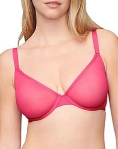 Reggiseno con ferretto Cuup rosa fucsia The Plunge mesh nuovo con etichette taglia 34E - Foto 1 di 5
