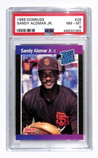1989 Donruss Sandy Alomar Jr #28 PSA 8 NM-MT Near Mint Rated Rookie Card RC 385