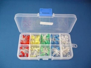 LED Sortiment: 100 x 3mm / 100 x 5mm - rot, grün, gelb, blau und klar !!! - Bild 1 von 1