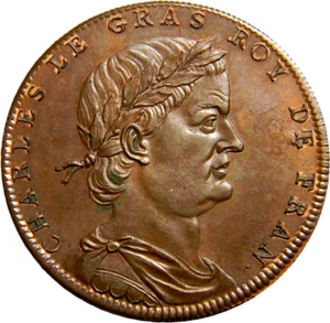 Francia mediados de 1700, medalla de los reyes franceses #28 Charles Le Gras (02727) - Imagen 1 de 3