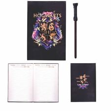 Harry Potter Purple House School Crest Ruled Notebook Journal & Wand Pen Set
