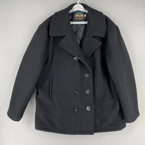 Vintage Cooper Navy Wool Pea Coat Womens Size 2XL XXL Black Insulated USA Made * - Picture 1 of 19
