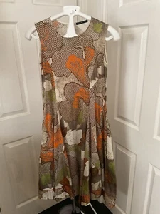Abito Claire Campbell alto uso taglia UK 8 pieghe 100% cotone verde festa estiva - Foto 1 di 12