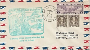 1932 Port of Albany Dedication & Air Show Air Mail Postal Cover (Green Cachet) - Picture 1 of 2