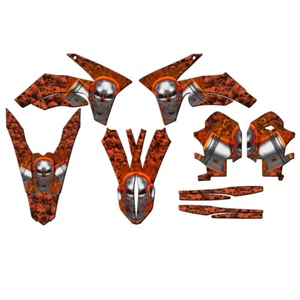 2011-2012 SX FLAMING GEARHEAD Orange Senge Graphics Kit Compatible with KTM - Picture 1 of 4